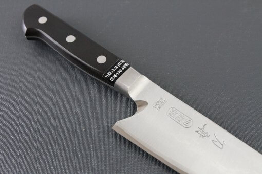 Japanese Highest Quality Chef Knife, Tohu Powder high-speed steel Series, Santoku multi-purpose knife, diagonal front view