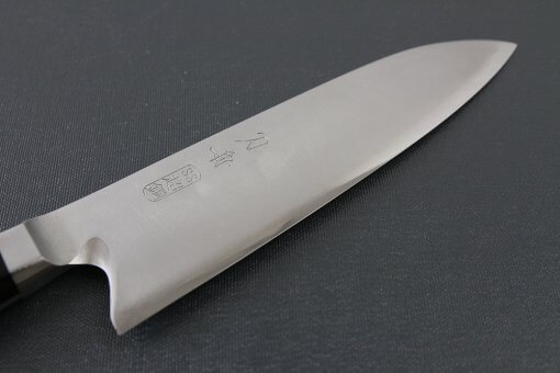 Japanese Highest Quality Chef Knife, Tohu Powder high-speed steel Series, Santoku multi-purpose knife 180mm, details of blade front side