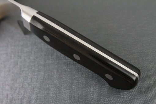 Japanese Highest Quality Chef Knife, Tohu Powder high-speed steel Series, Santoku multi-purpose knife 180mm, handle top view