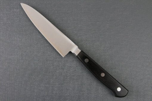Japanese Highest Quality Chef Knife, Tohu Powder high-speed steel Series, petit knife 120mm, backside view