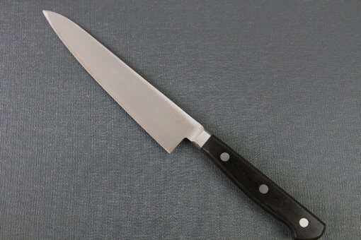 Japanese Highest Quality Chef Knife, Tohu Powder high-speed steel Series, petit knife 150mm, backside view