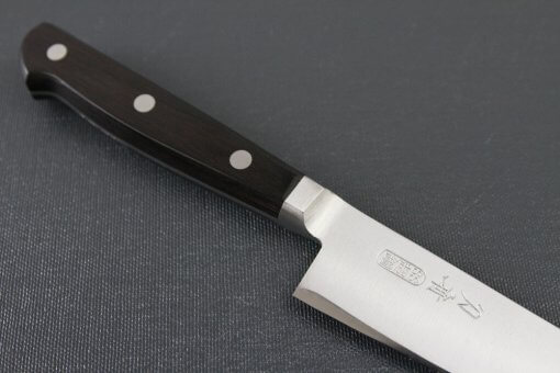 Japanese Highest Quality Chef Knife, Tohu Powder high-speed steel Series, petit knife 150mm, diagonal front view