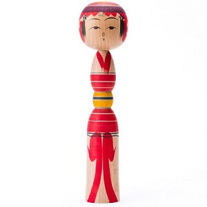 Japanese Traditional Wood Carving Dolls, Kokeshi, Yajiro type