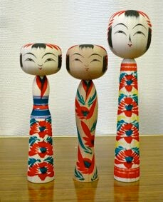 Japanese Traditional Wood Carving Dolls, Kokeshi, Tohgatta type