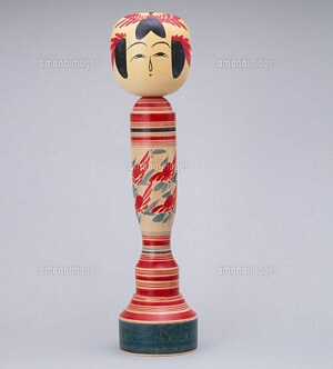 Japanese Traditional Wood Carving Dolls, Kokeshi, Yajiro type