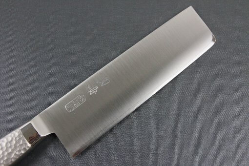 Japanese Chef Knife, Elegance Monaka Series, Nakiri vegetable knife 170mm, details of blade front side
