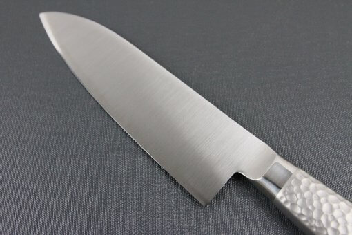 Japanese Chef Knife, Elegance Monaka Series, Santoku multi-purpose knife 165mm, details of blade backside