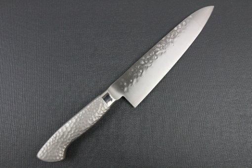 Japanese Chef Knife, Hammer Finish Series, Gyuto chef knife 180mm left-handed, backside view