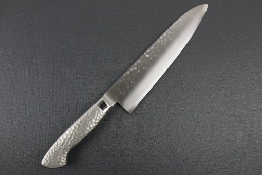 Japanese Chef Knife, Hammer Finish Series, Gyuto chef knife 210mm left-handed, backside view