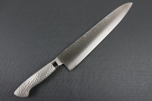 Japanese Chef Knife, Hammer Finish Series, Gyuto chef knife 240mm left-handed, backside view
