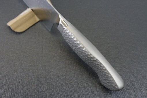 Japanese Chef Knife, Hammer Finish Series, Nakiri Vegetable knife, details of handle top