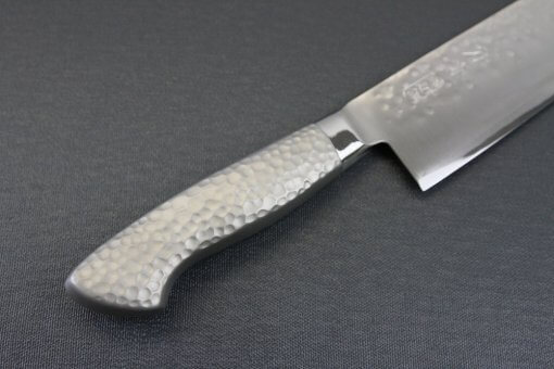 Japanese Chef Knife, Hammer Finish Series, Nakiri Vegetable knife, details of handle