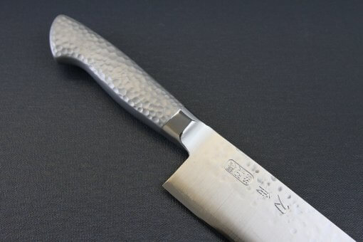 Japanese Chef Knife, Hammer Finish Series, Nakiri Vegetable knife, diagonal front view