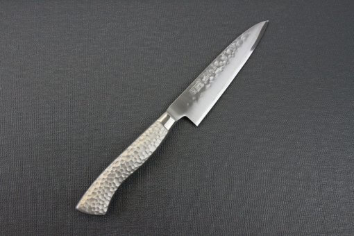Japanese Chef Knife, Hammer Finish Series, Petit knife 120mm blade, front view