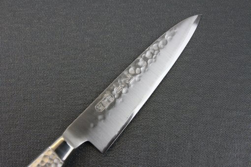 Japanese Chef Knife, Hammer Finish Series, Petit knife 120mm, details of blade front side