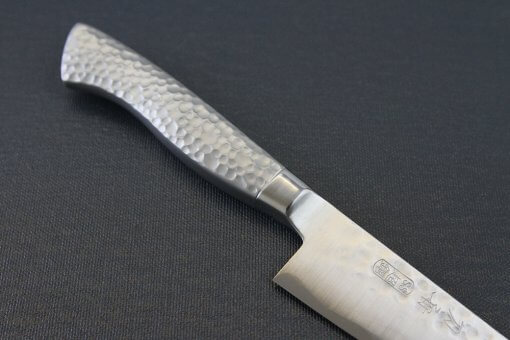 Japanese Chef Knife, Hammer Finish Series, Petit knife 150mm, diagonal front view