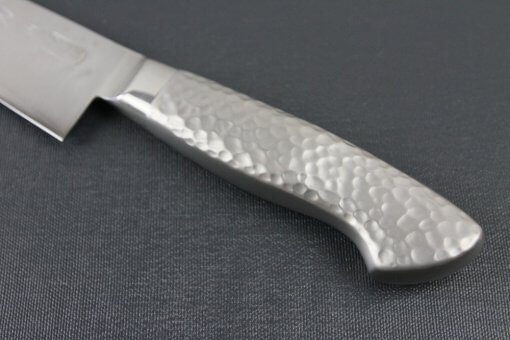 Japanese Chef Knife, Hammer Finish Series, Santoku multi-purpose knife 150mm left-handed, handle details