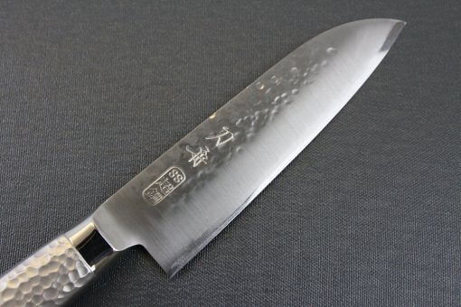 Japanese Chef Knife, Hammer Finish Series, Santoku multi-purpose 150mm, front blade details
