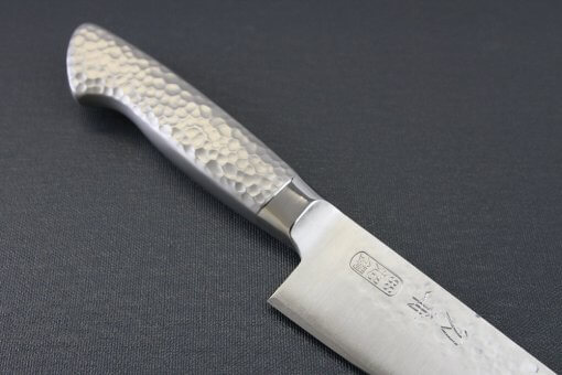 Japanese Chef Knife, Hammer Finish Series, Santoku multi-purpose 150mm, diagonal front view