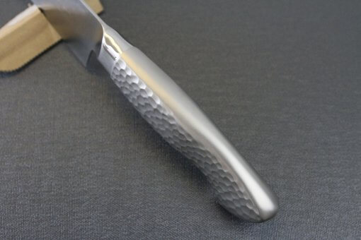 Japanese Chef Knife, Hammer Finish Series, Santoku multi-purpose 150mm, handle top view