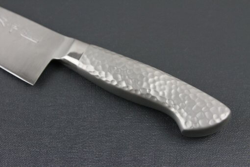 Japanese Chef Knife, Hammer Finish Series, Santoku multi-purpose knife 165mm left-handed, handle details