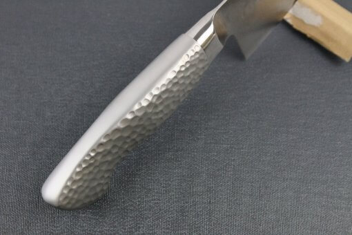 Japanese Chef Knife, Hammer Finish Series, Santoku multi-purpose knife 165mm left-handed, handle top view