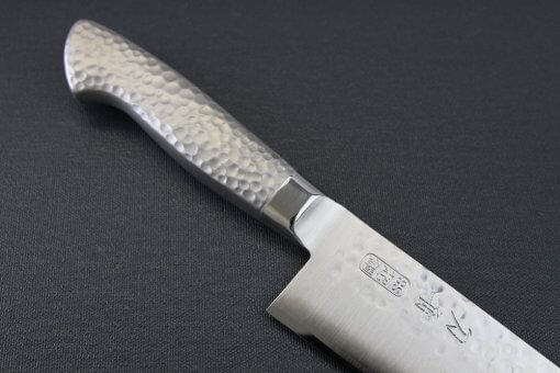 Japanese Chef Knife, Hammer Finish Series, Santoku multi-purpose 165mm, diagonal front view
