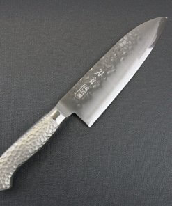 Japanese Chef Knife, Hammer Finish Series, Santoku multi-purpose 165mm, front view