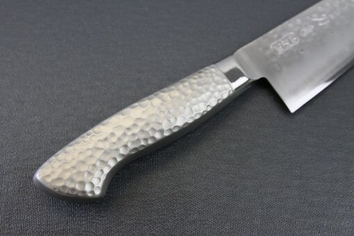 Japanese Chef Knife, Hammer Finish Series, Santoku multi-purpose 165mm, details of handle