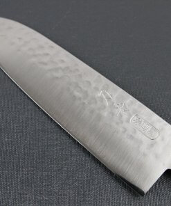 Japanese Chef Knife, Hammer Finish Series, Santoku multi-purpose knife 180mm left-handed, details of blade front side