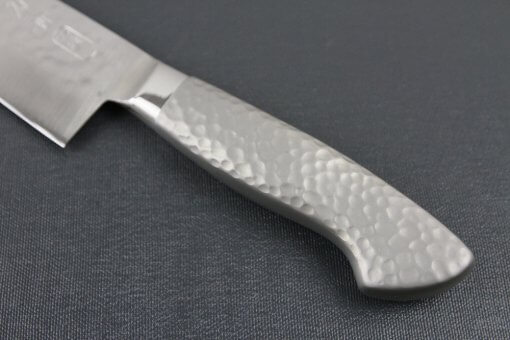 Japanese Chef Knife, Hammer Finish Series, Santoku multi-purpose knife 180mm left-handed, handle details