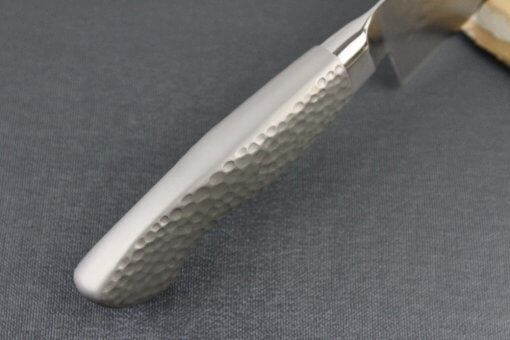 Japanese Chef Knife, Hammer Finish Series, Santoku multi-purpose knife 180mm left-handed, handle top view