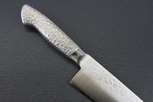 Japanese Chef Knife, Hammer Finish Series, Santoku multi-purpose 180mm, diagonal front view