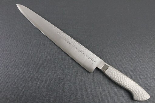 Japanese Chef Knife, Hammer Finish Series, Sujihiki Slicing Knife 270mm, backside view
