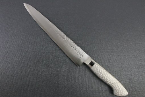 Japanese Chef Knife, Hammer Finish Series, Sujihiki Slicing Knife 240mm, backside view