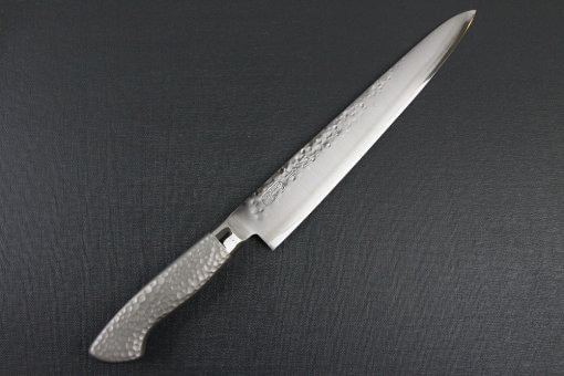 Japanese Chef Knife, Hammer Finish Series, Sujihiki Slicing Knife 240mm, front view