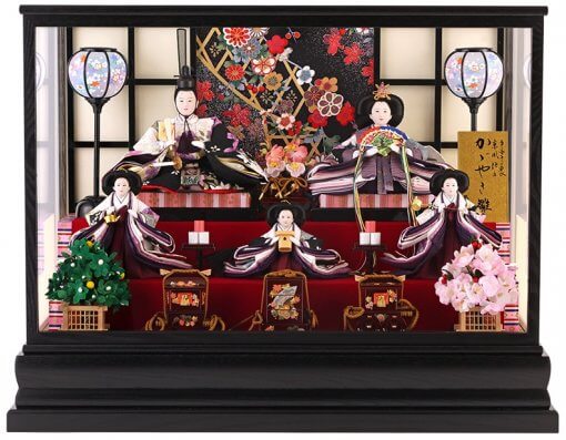 Hina dolls, a Japanese doll, gorgeous 5 dolls set kocho, entire view