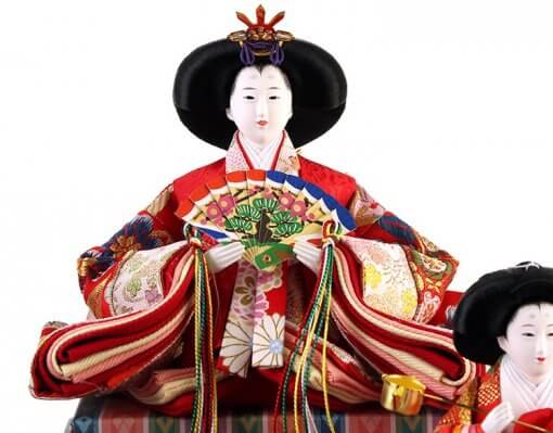 Hina dolls, a Japanese doll, gorgeous 5 dolls set Misaki, entire view of the empress doll