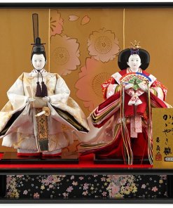Hina dolls, a Japanese doll, stand-up pair doll set Hatsuki, entire view