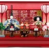 Hina dolls, a Japanese doll, gorgeous pair dolls set Yuna LED, entire view of the product