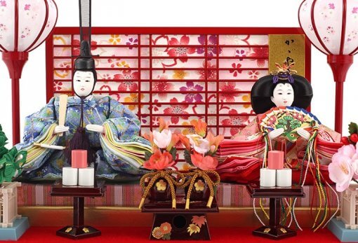 Hina dolls, a Japanese doll, gorgeous pair dolls set Yuna LED, details of the emperor and the empress dolls