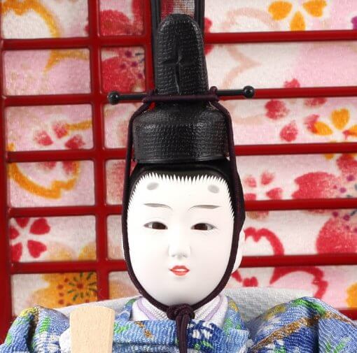 Hina dolls, a Japanese doll, gorgeous pair dolls set Yuna LED, details of face of the emperor doll