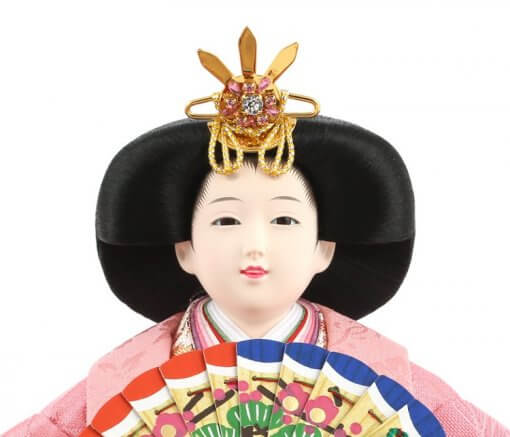 Hina dolls, a Japanese doll, gorgeous pair doll set Hagoromo white, face of the empress doll