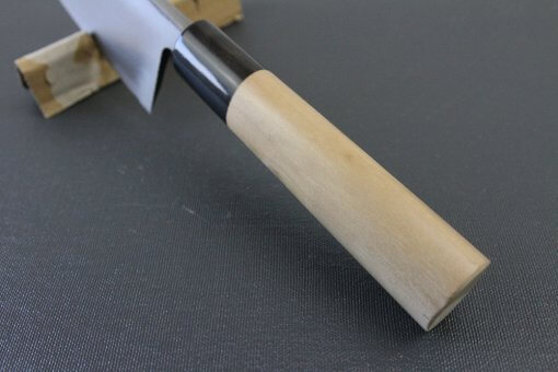 Japanese professional chef knife, Deba fillet knife, steel 150mm, handle top view