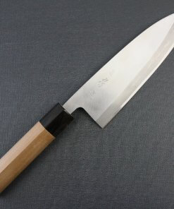 Japanese professional chef knife, Deba fillet knife, steel 180mm, entire view front side