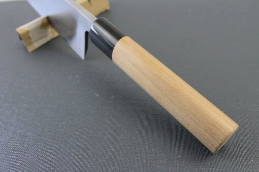 Japanese professional chef knife, Deba fillet knife, steel 180mm, handle top view