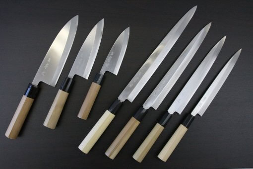 Japanese professional chef knife, left-handed Deba fillet knife, 1st grade knife series full lineup