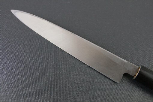 Japanese professional chef knife, Yanagiba Sushi knife, 1st grade 210mm, details of blade backside