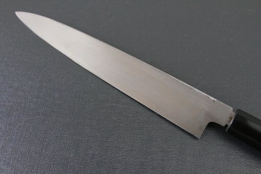 Japanese professional chef knife, Yanagiba Sushi knife, 1st grade 240mm, details of blade backside