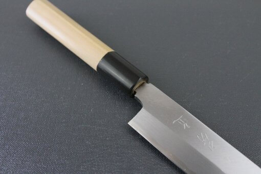 Japanese professional chef knife, Yanagiba Sushi knife, 1st grade 240mm, diagonal front view